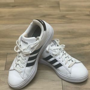 Adidas worn 5x. So much life left-still so white and cushiony!